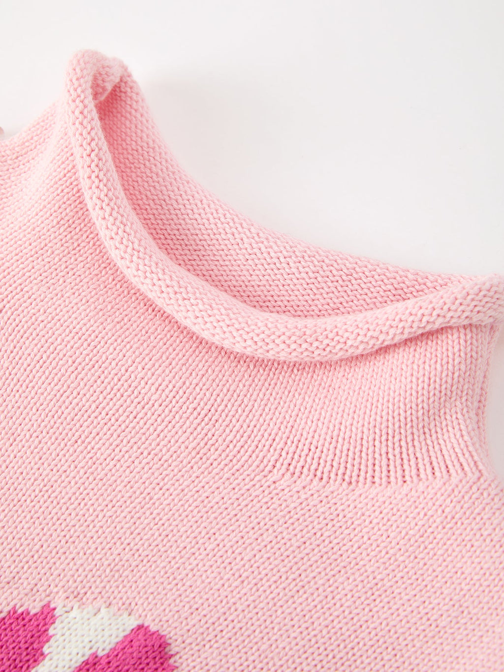Girls Christmas Candy Cane Bow Knit Sweater
